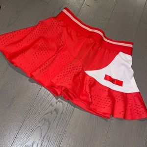Red tennis skirt